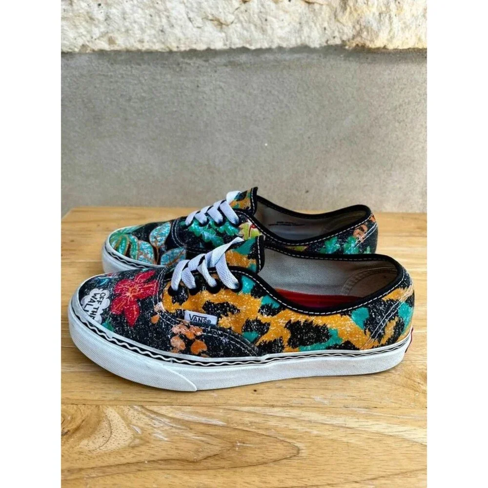 Vans x Crayola Authentic Multi Print Leopard Floral Sneakers Women’s 7 Men’s 5.5